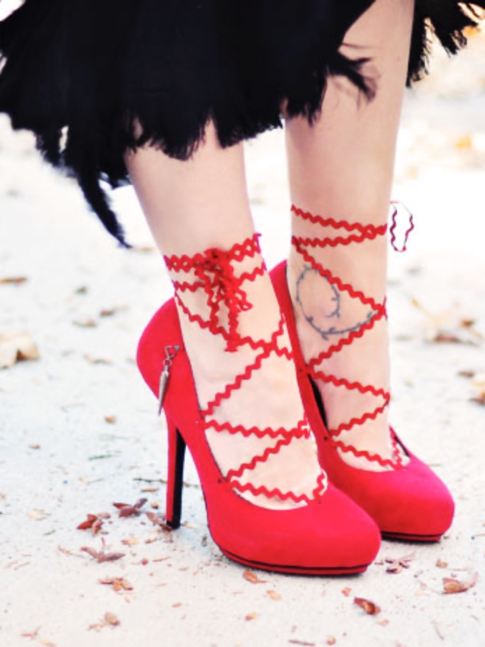 Rock & Republic red suede platform stilettos CELINA sky-high heels lace-up shoes